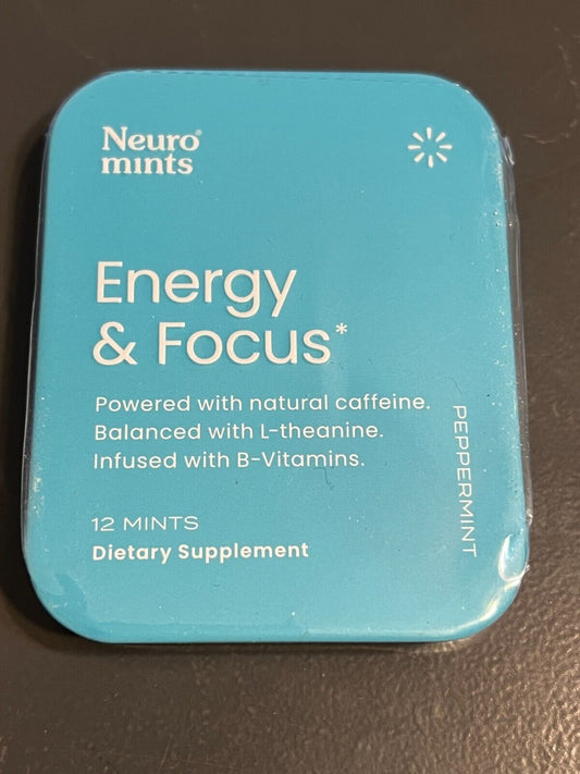 Neuro Mints L-Theanine B-12 Nootropics Caffeine 2Pk 24 Pcs Boost Energy & Focus